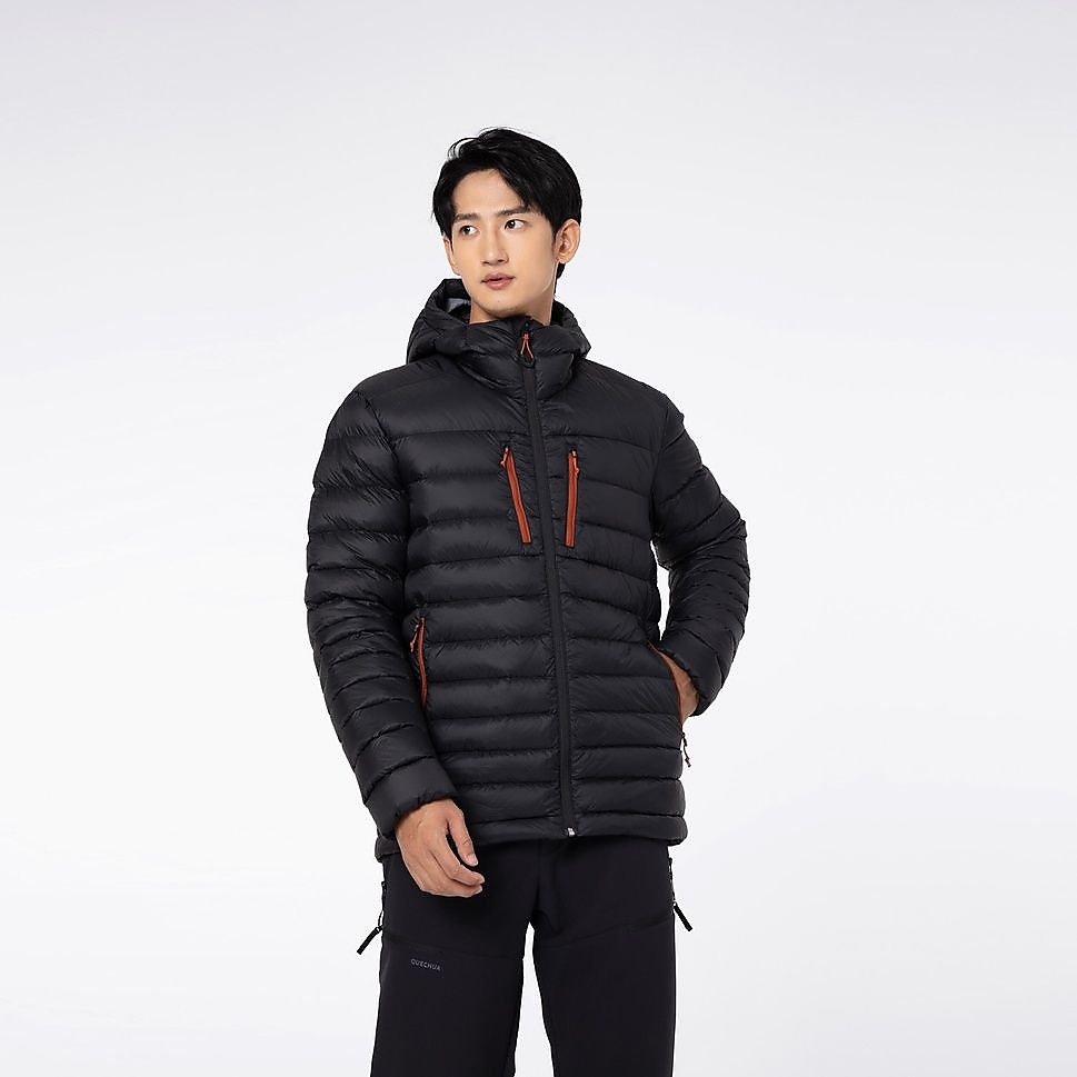 FORCLAZメンズダウンジャケット フード付きTREK500 BLK