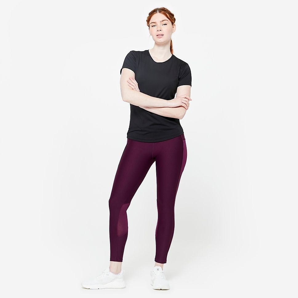 Decathlon レディース半袖Tシャツ100 ジム・フィットネス BLK