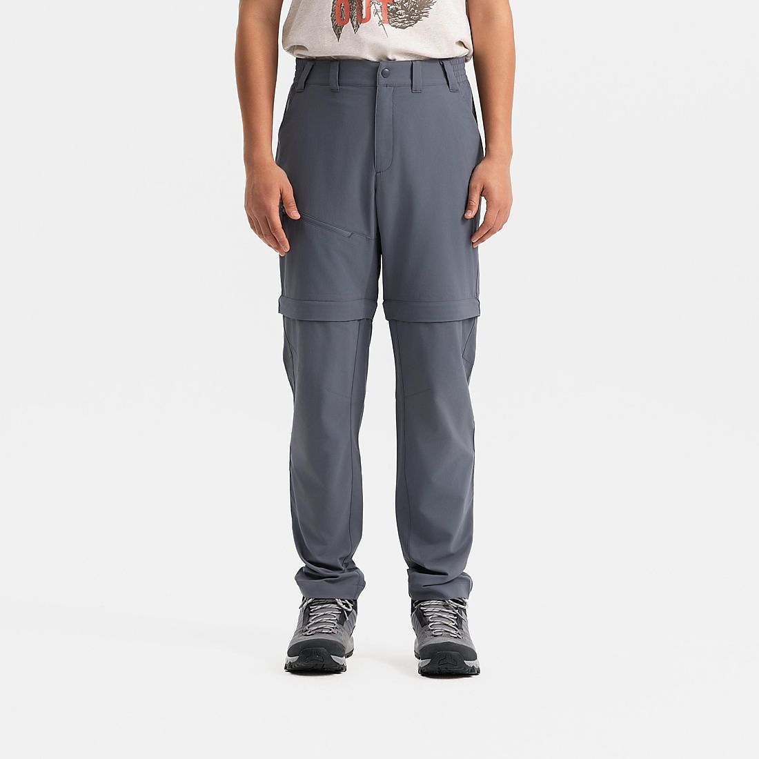 Decathlonメンズ 2WAY モジュールパンツ MH100 GRY