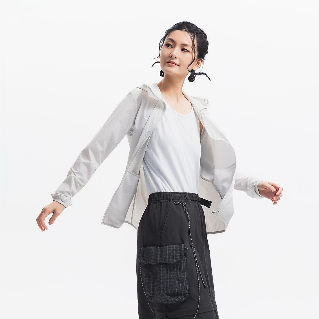 Decathlon レディース ジャケット UVカット HELIUM 100 GRY