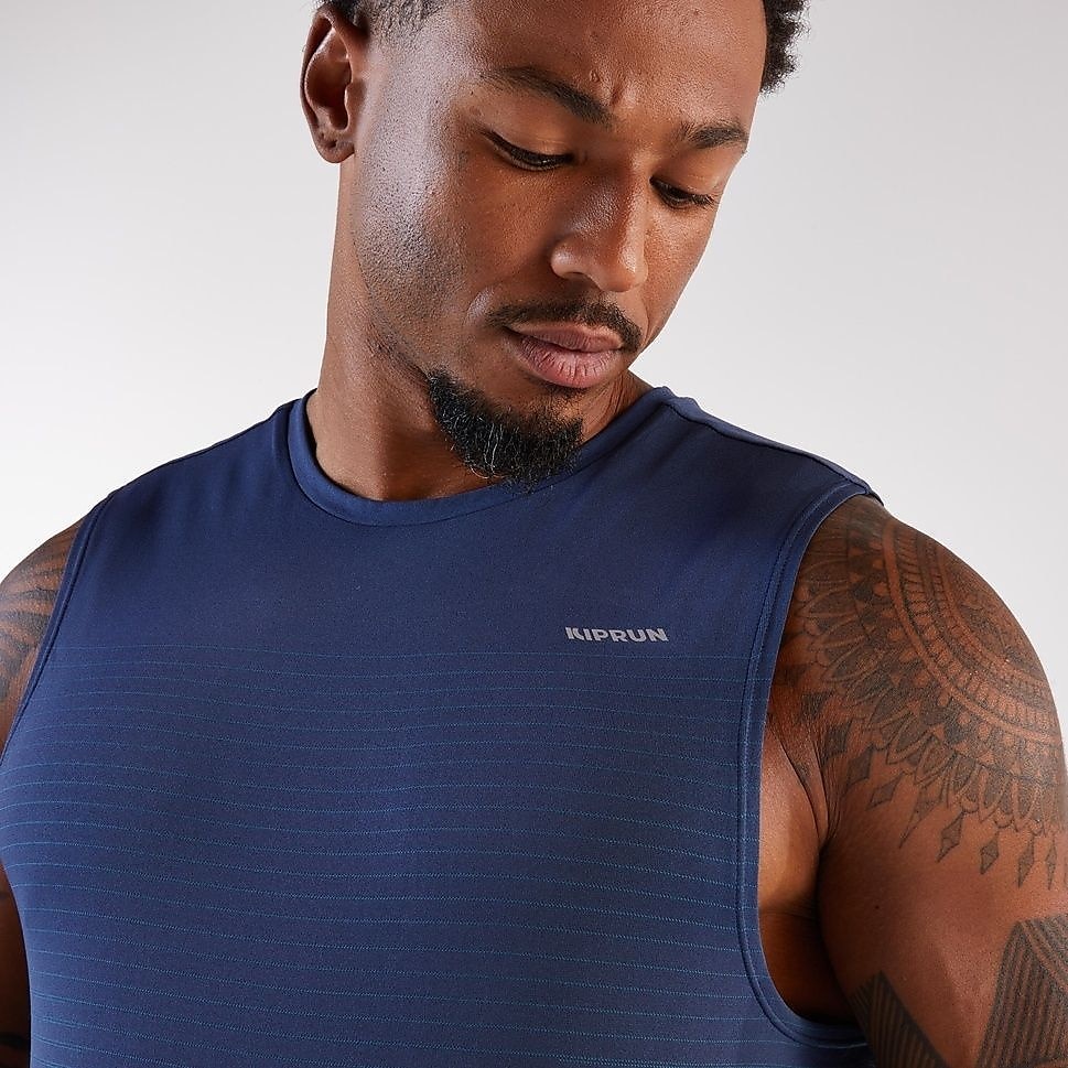 KIPRUN メンズ タンクトップ RUN 500 COMFORT BLU
