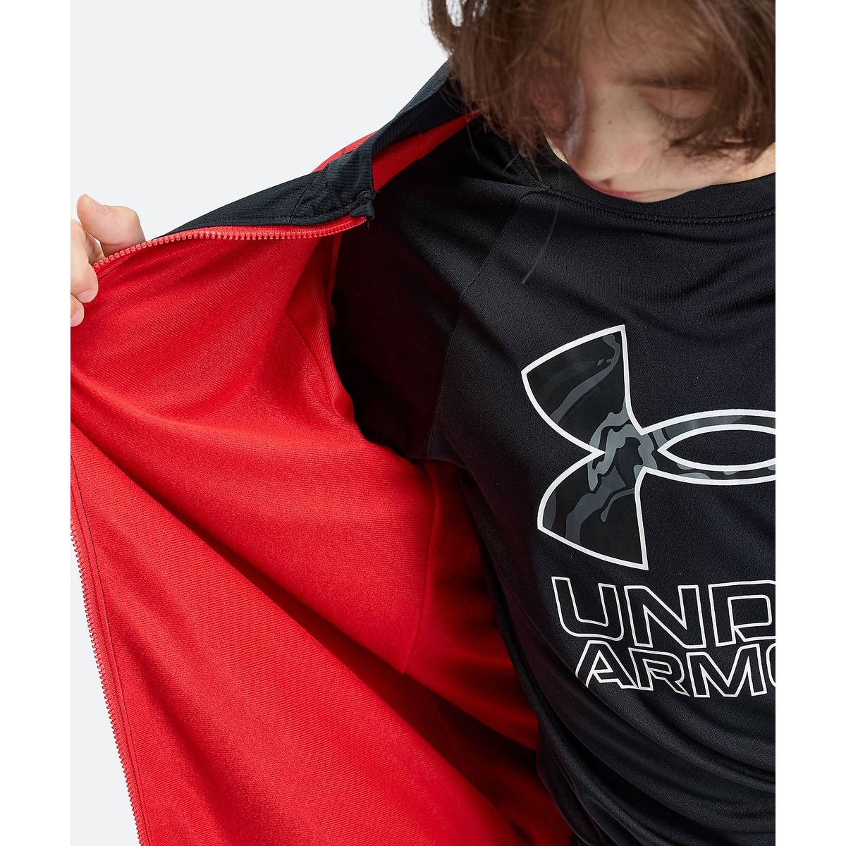 UA TRICOT PRINT WOVEN FULL-ZIP JACKET