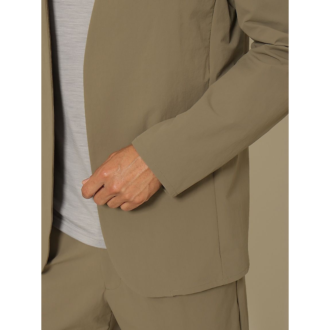 リサイクル裏ドビーナイロン カラーレスジャケット MENS