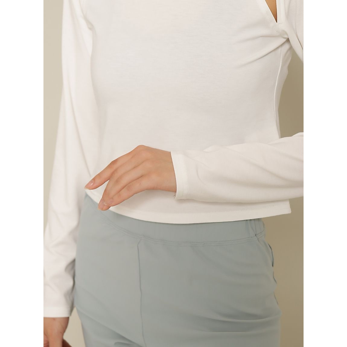 ミリオラメントベア天竺 スリットロングスリーブTシャツ LADIES