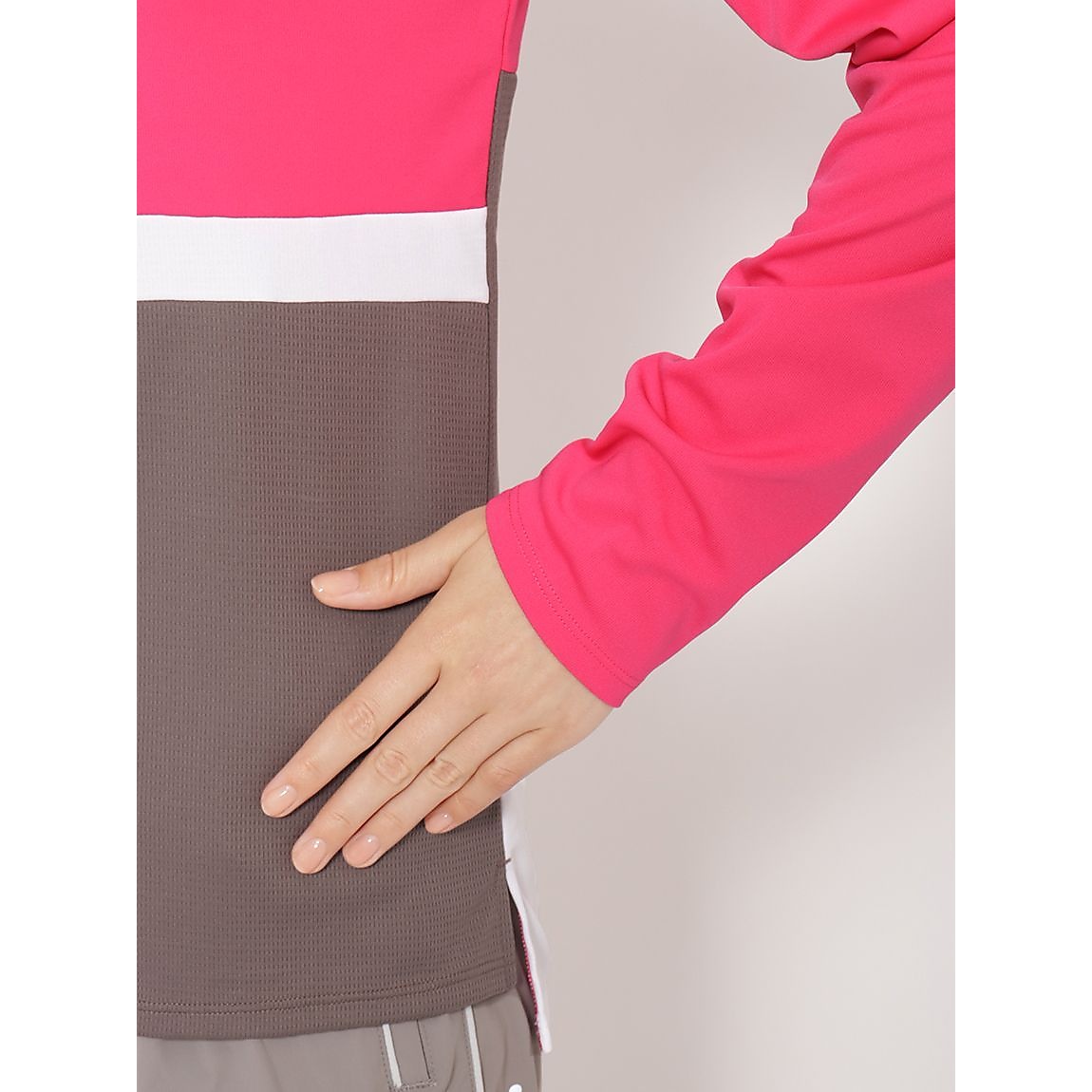 for RUN ドライスムースpr スリーカラーライン長袖Tシャツ LADIES