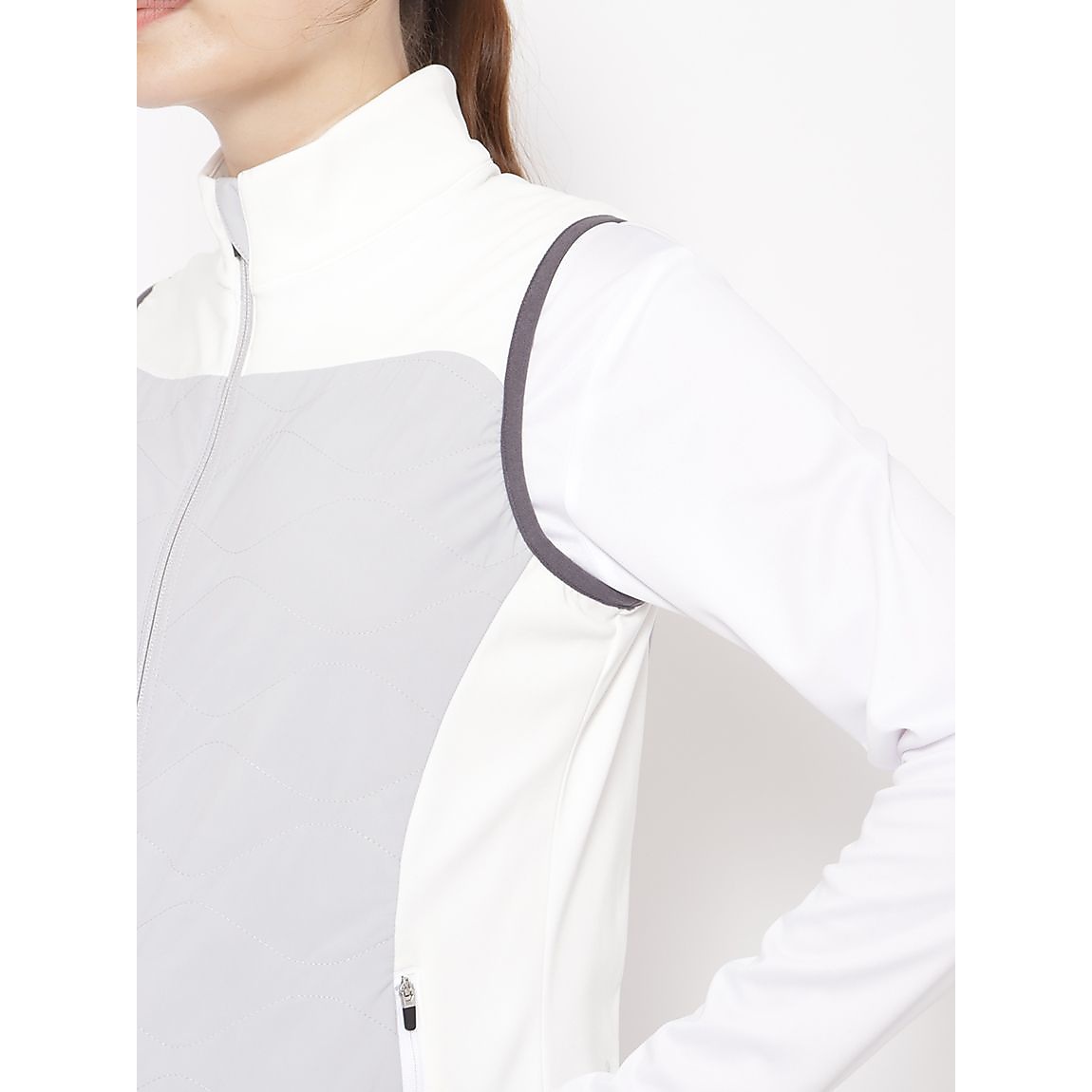 HYBRID 中綿/ジャージ スタンドカラーベスト LADIES