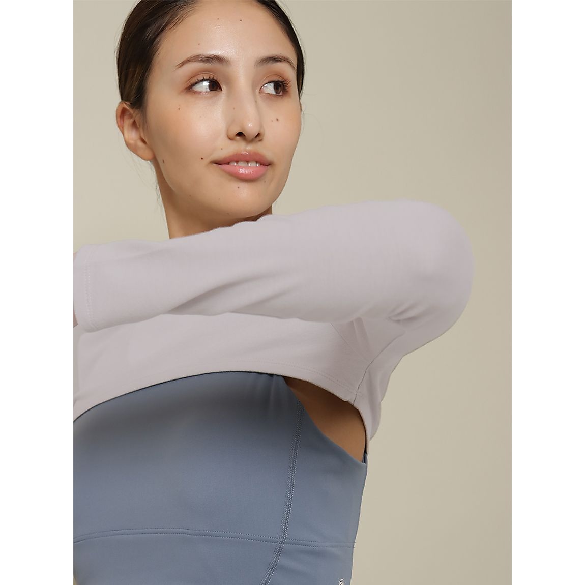 コットンウォーム クロップトモックネックプルオーバー