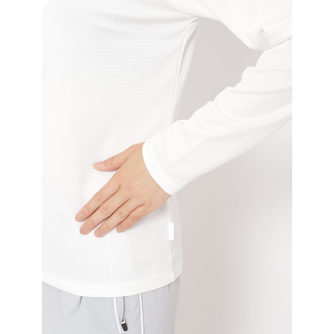 ハニカムドライスムース ハーフジップ長袖TシャツLADIES