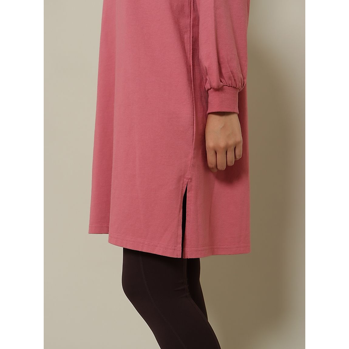 USAコットン オーバーサイズチュニック長袖Tシャツ