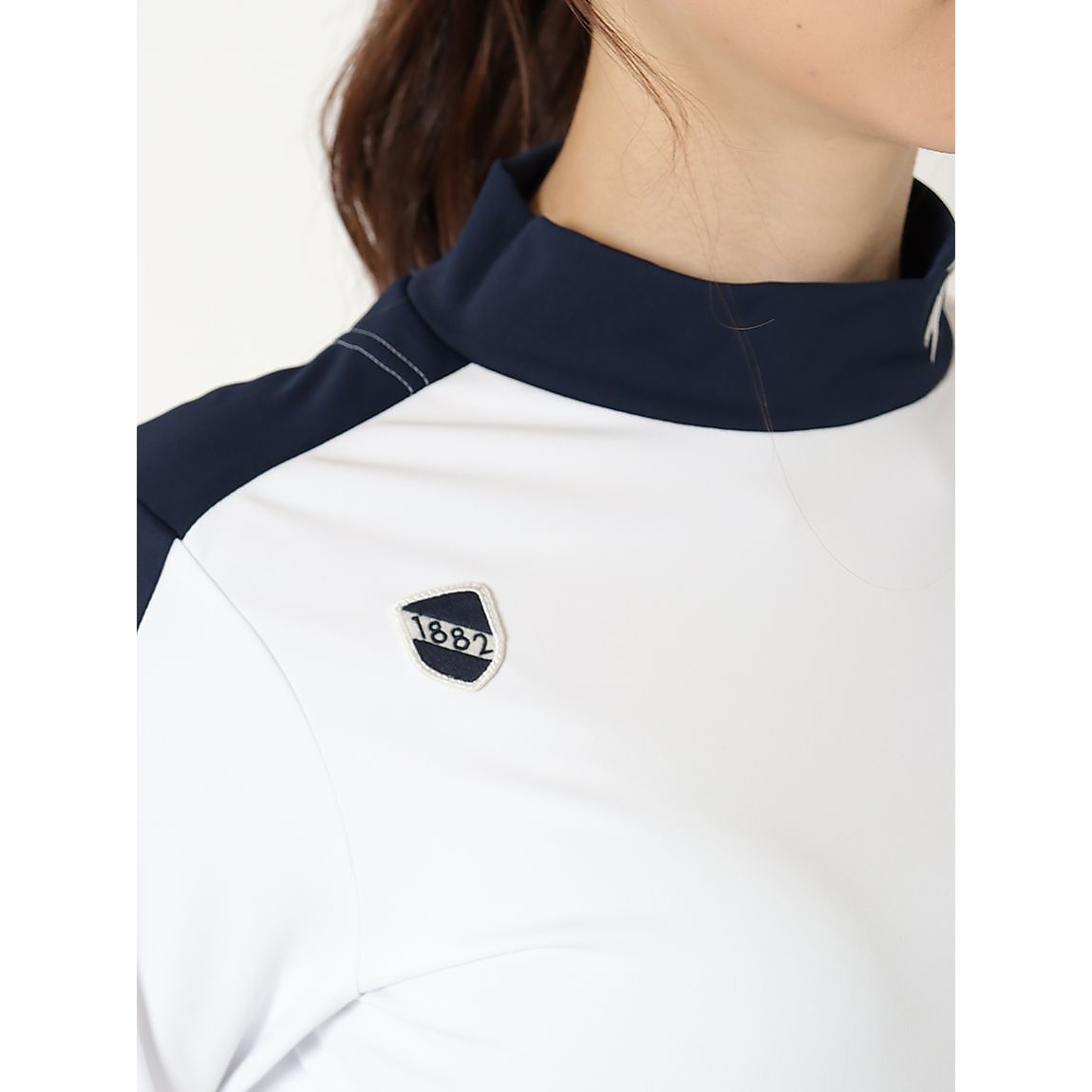 【ストレッチフォーサー】袖ラインハイネック長袖シャツ