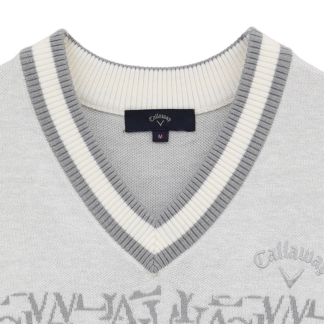 ロゴジャカードニットベスト