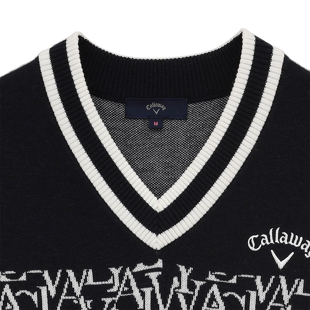 ロゴジャカードニットベスト