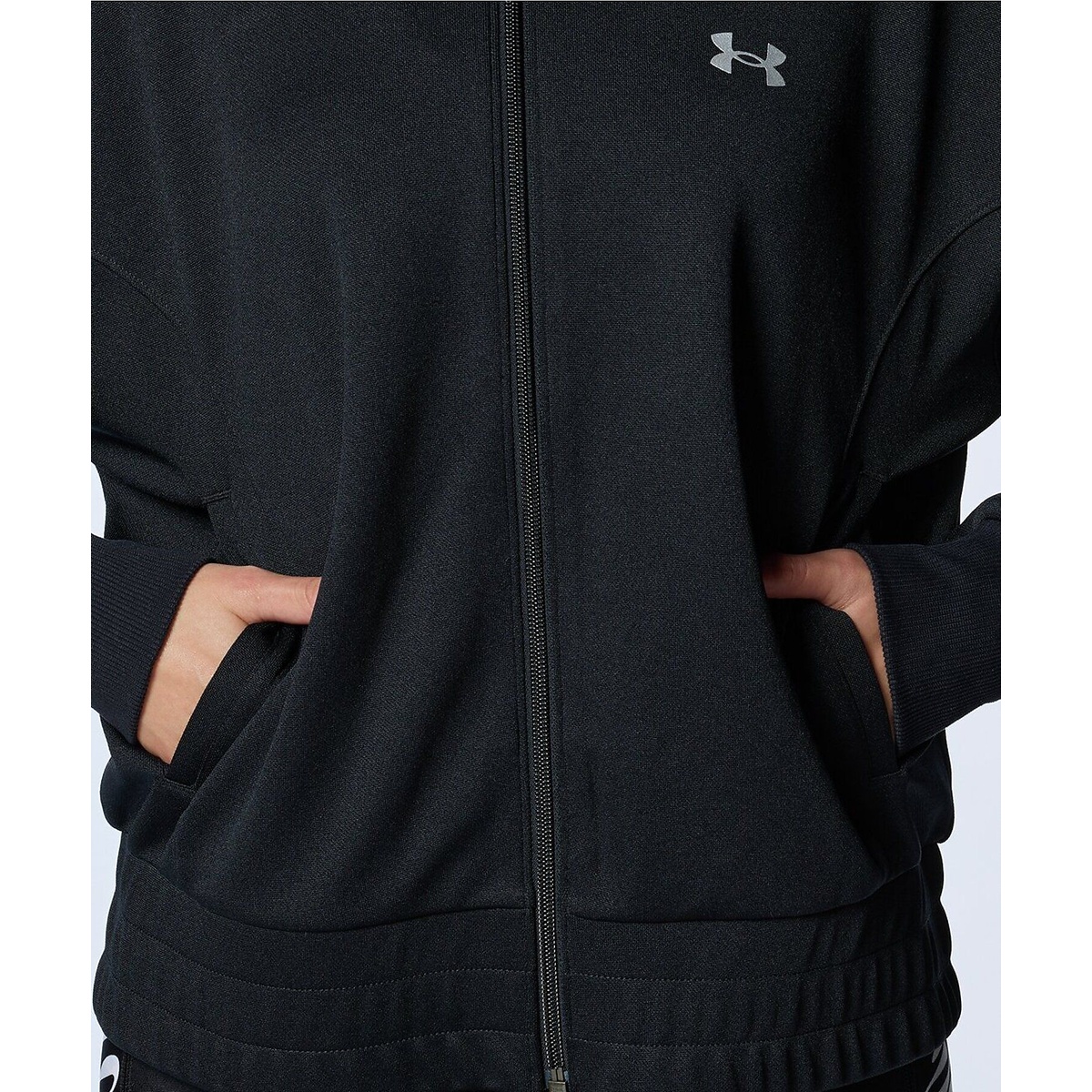 UA TRACK JERSEY WOVEN FULL ZIP HOODIE