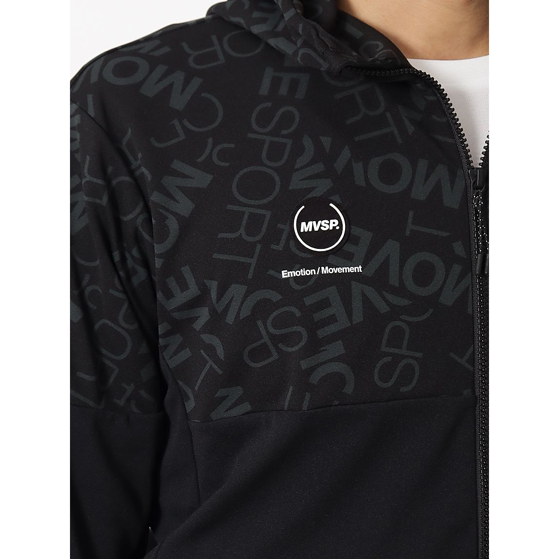 S.F.TECH ロゴ総柄 バックロゴ フルジップフーディー