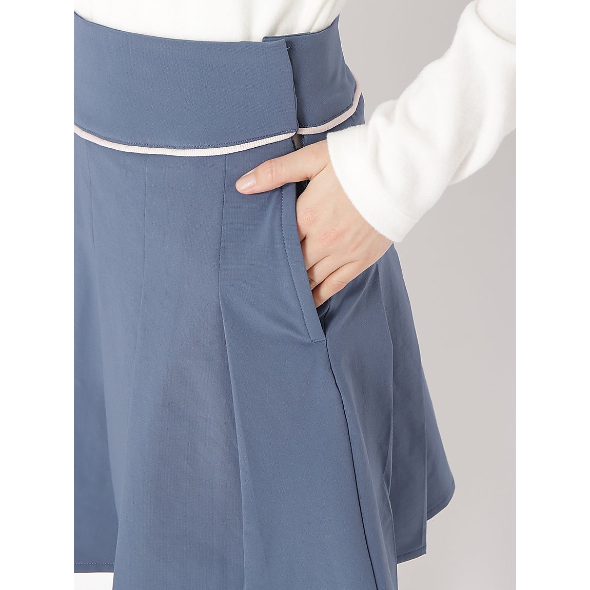 4wayストレッチ プリーツロングスカート