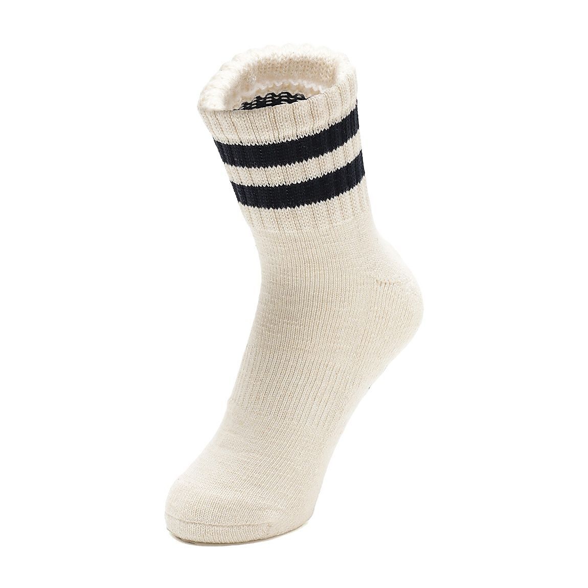 2足組パイル編 スラブ糸 ラインソックス:ショート