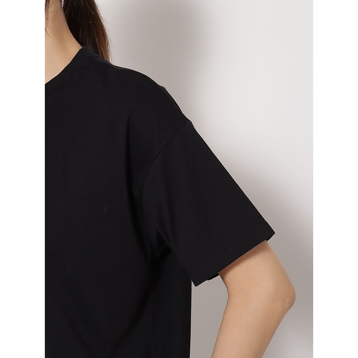 コットンポリエステル オーバークロップトTシャツLADIES