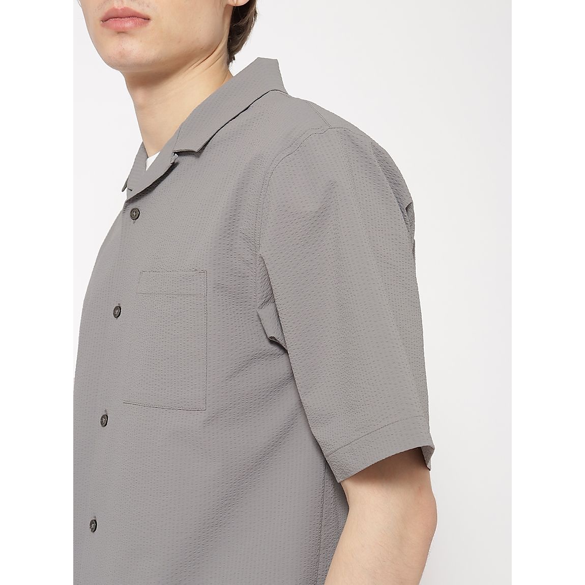 シアサッカー オープンカラーシャツ MENS