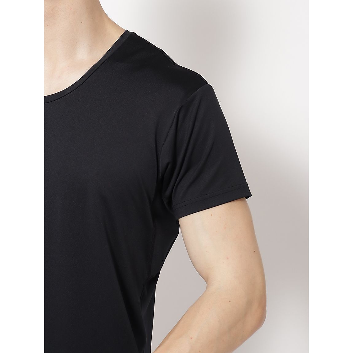 脇汗パッド付インナー Uネック半袖Tシャツ MENS