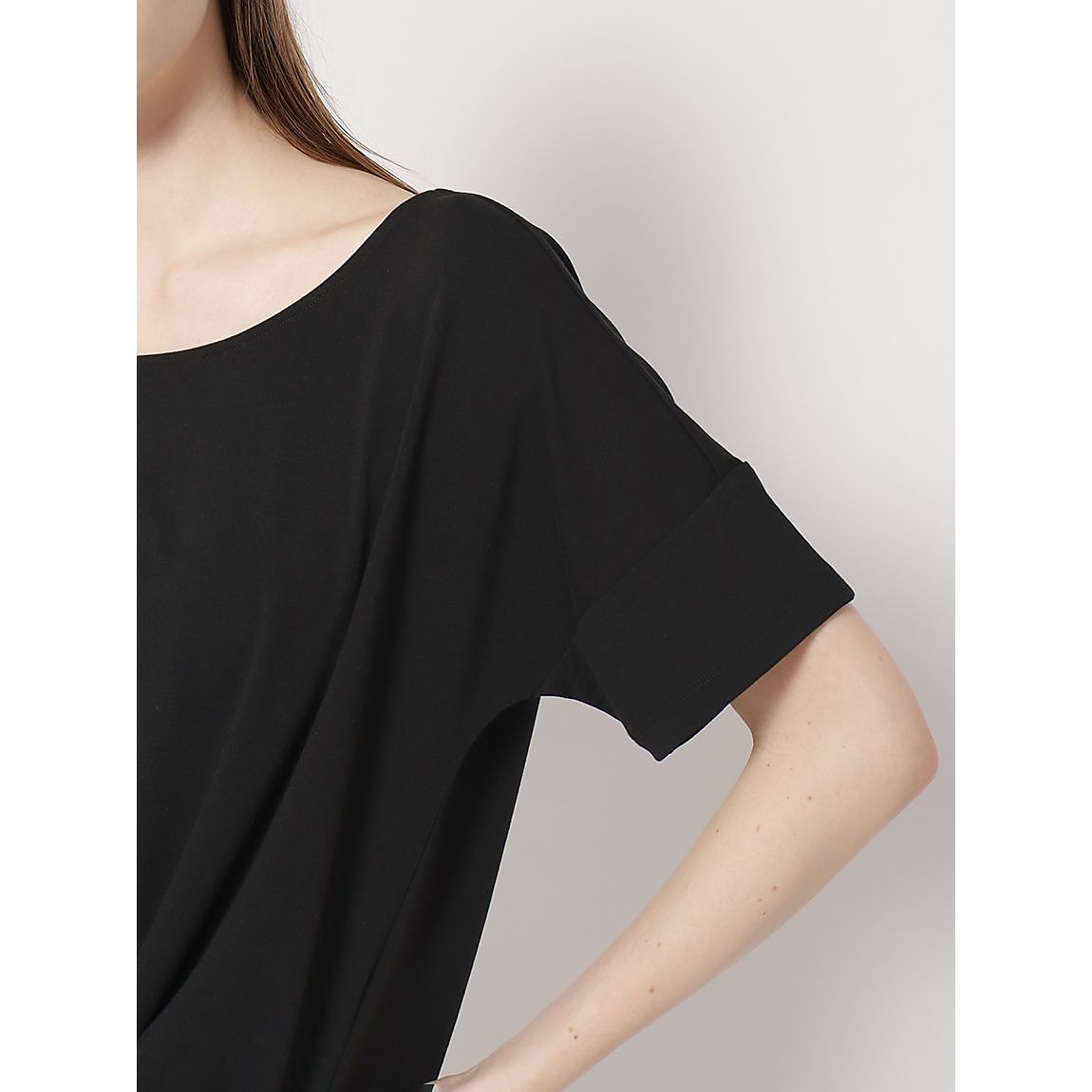 ポリエステルレーヨン天竺 ノットリボンTシャツ LADIES