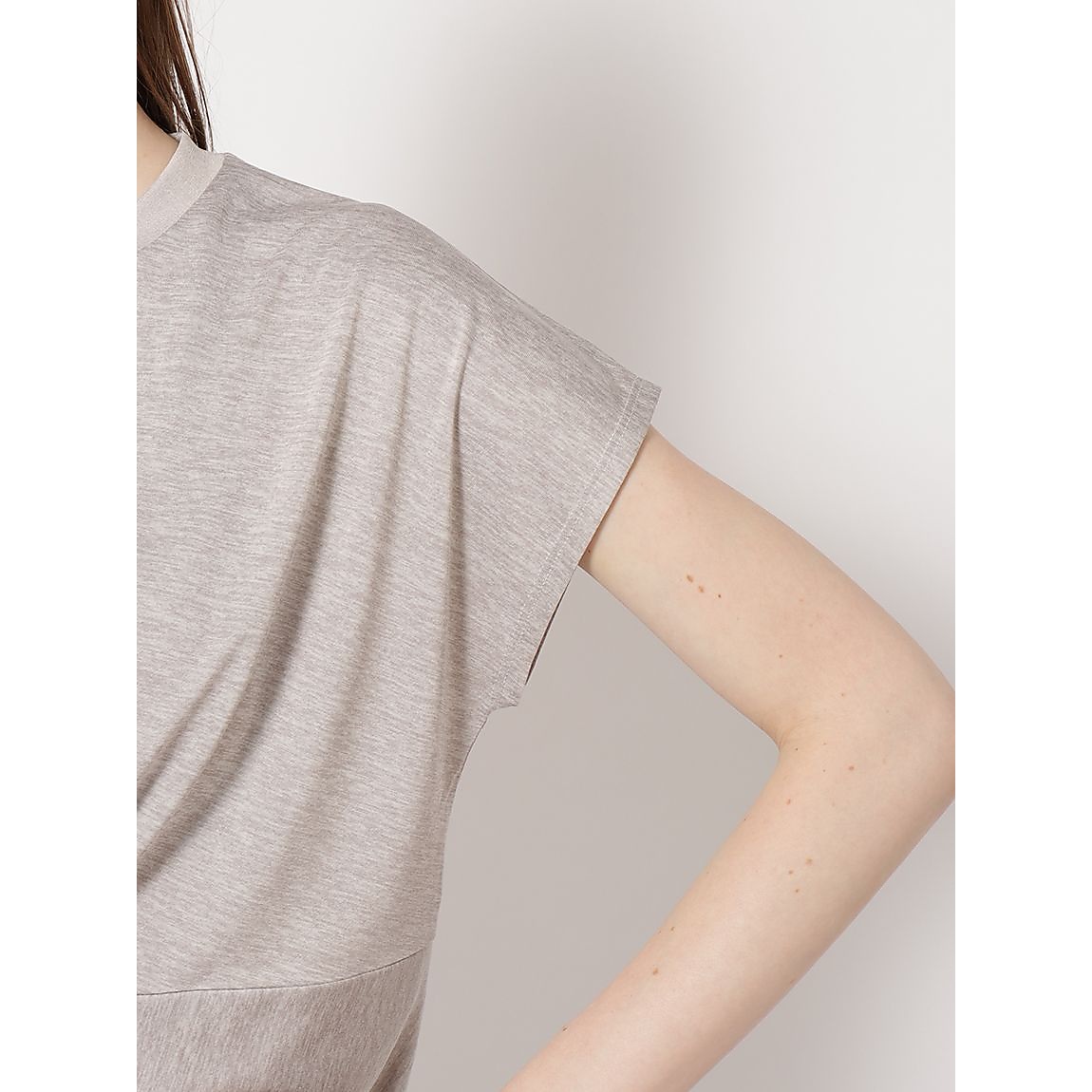 カチオン杢天竺 フロントツイストTシャツ LADIES