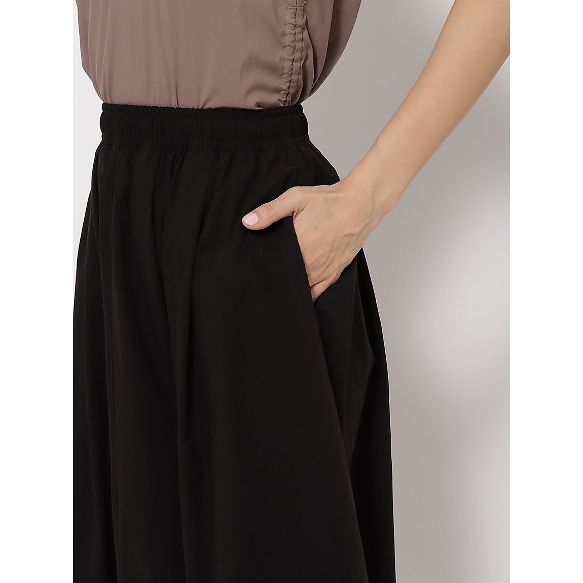 マイクロリップ ギャザーロングスカートLADIES