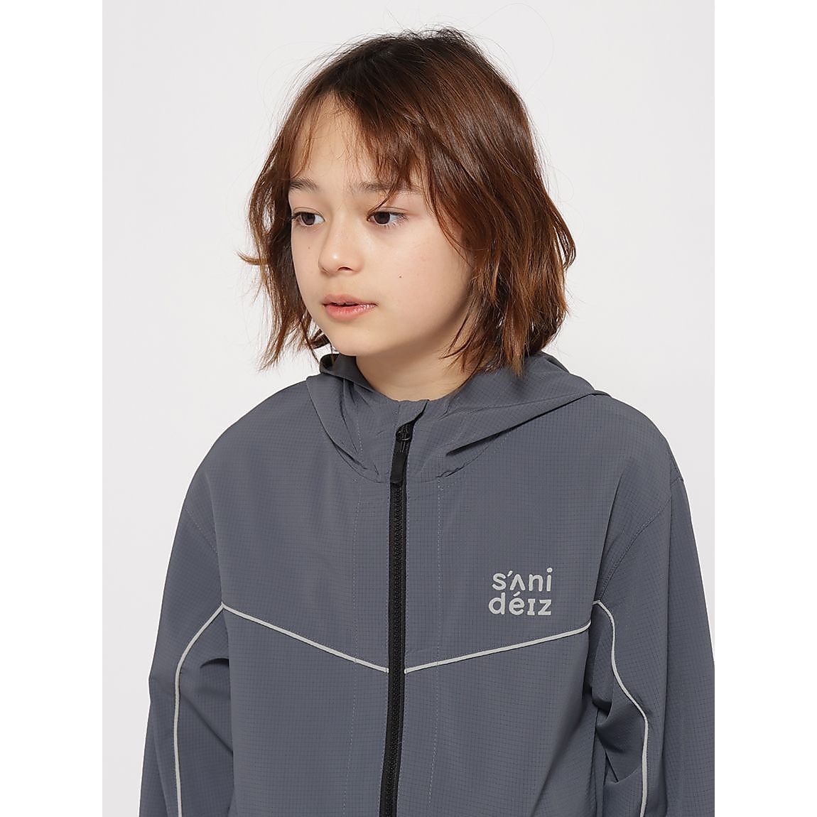 ソフトナイロンストレッチ フーディージャケット JUNIOR