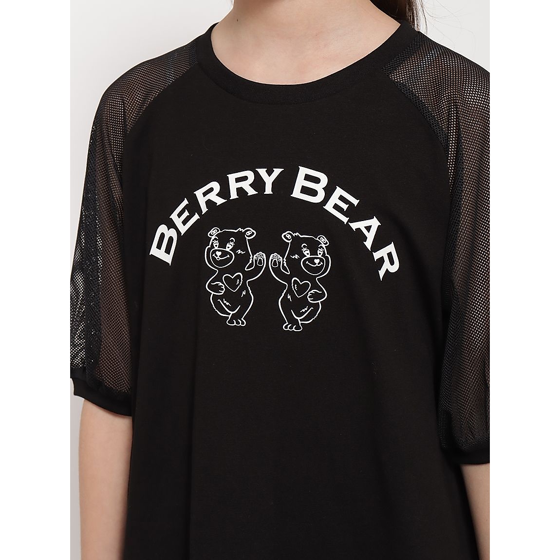 「Berry Bear」シリーズ 袖メッシュTシャツ GIRLS