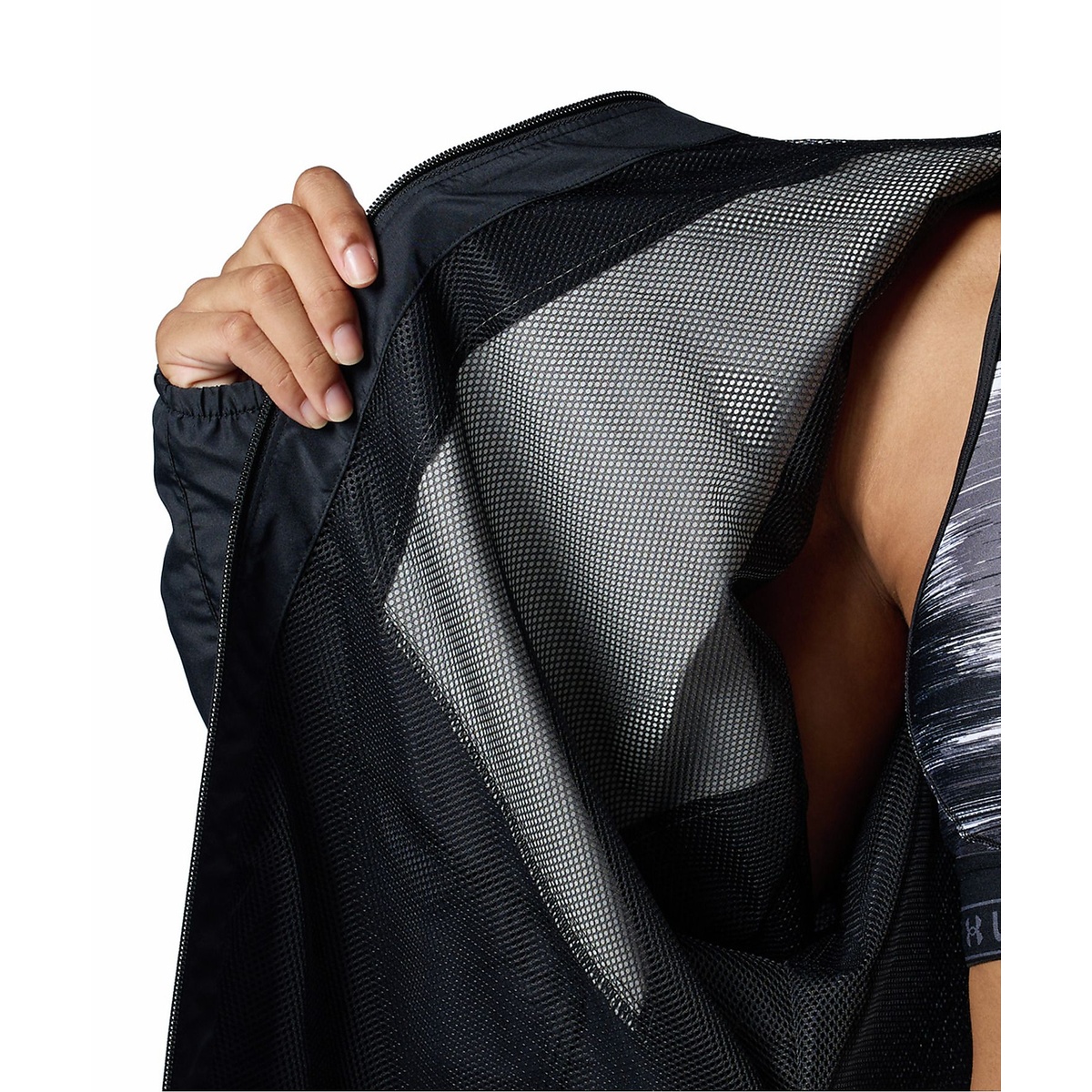 F24 UA MESH WOVEN FZ HOODIE