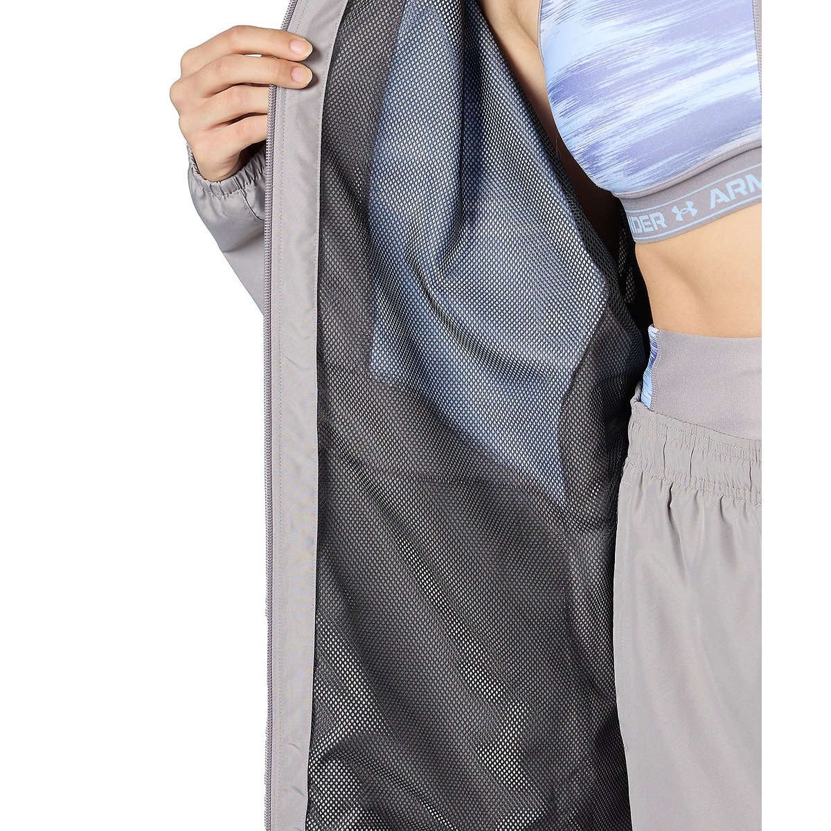 F24 UA MESH WOVEN FZ HOODIE