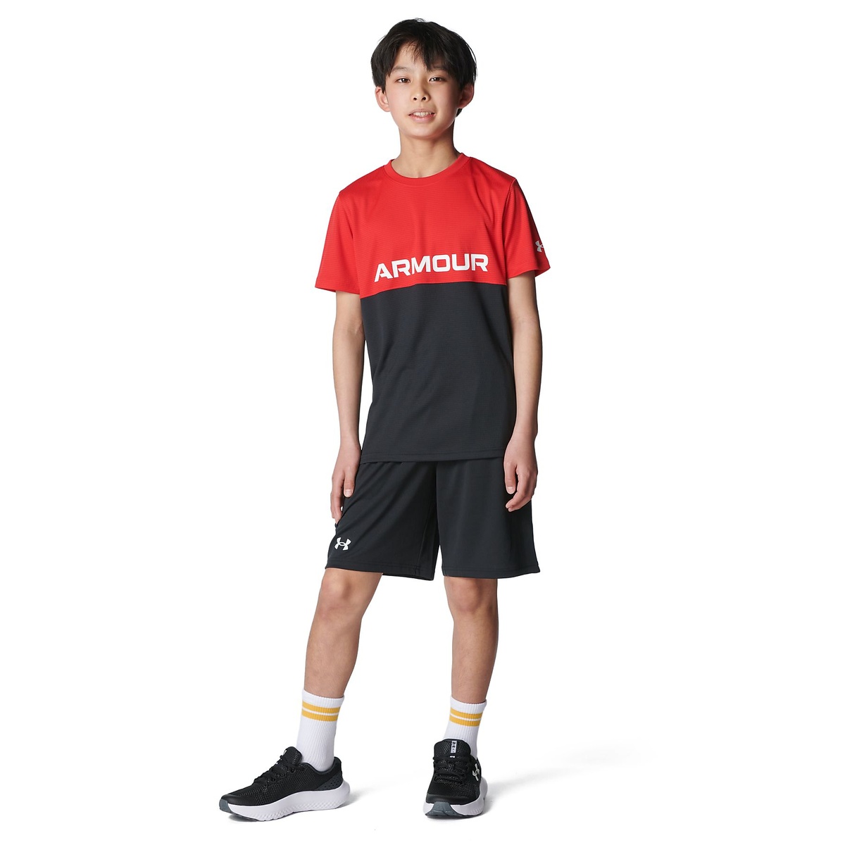 UA TECH COLOR BLOCK T-SHIRT ＆ SHORTS SET