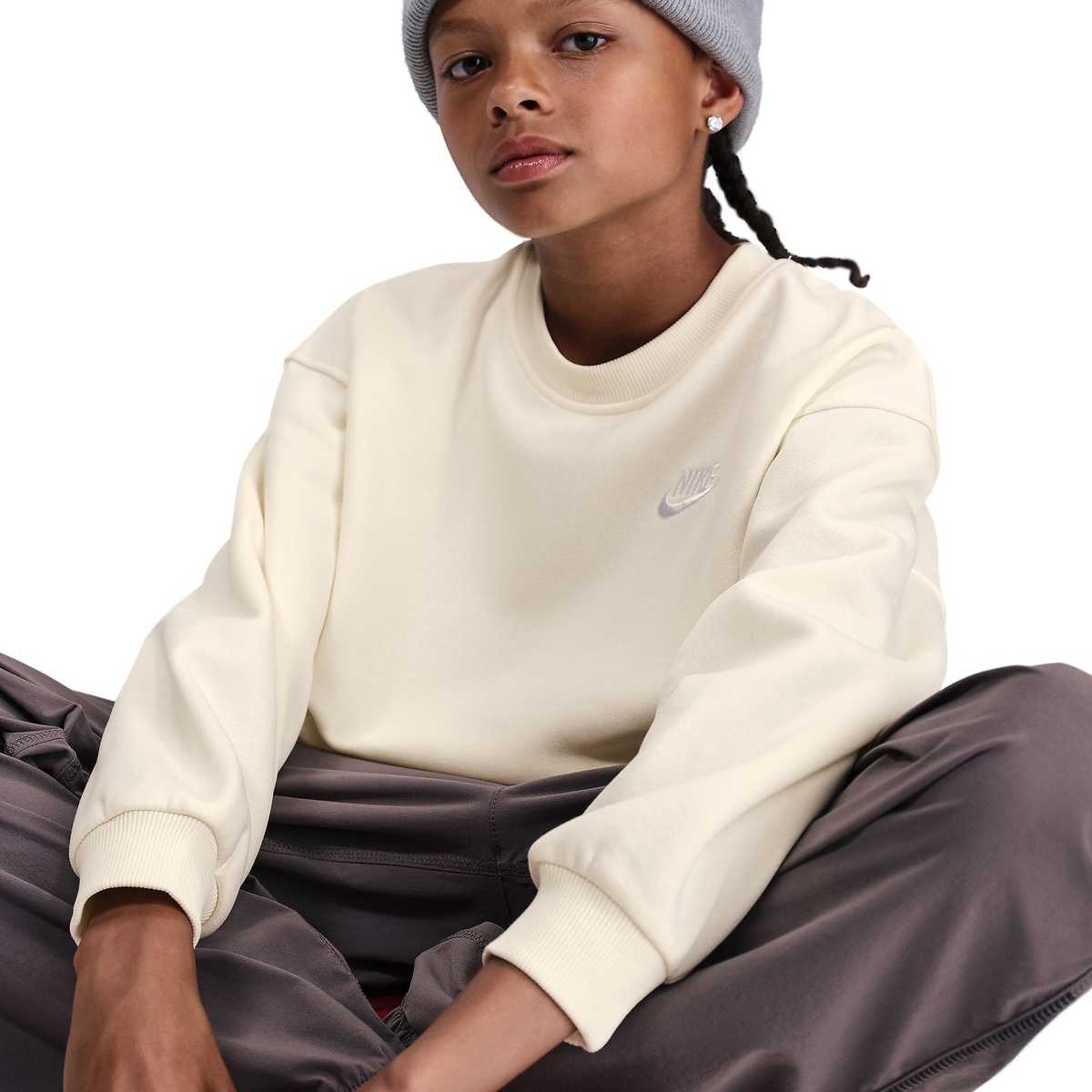 ナイキ YTH ガールズ NSW クラブフリース OVRSZDLBR L/S クルー