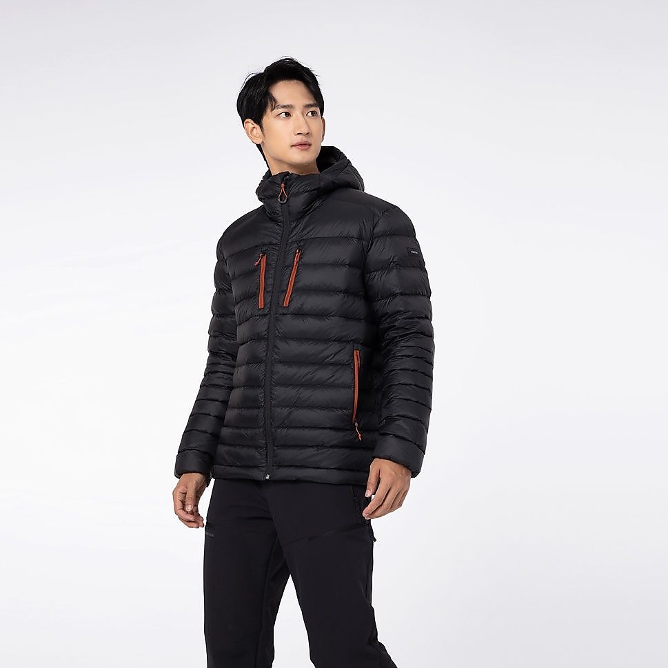 FORCLAZメンズダウンジャケット フード付きTREK500 BLK