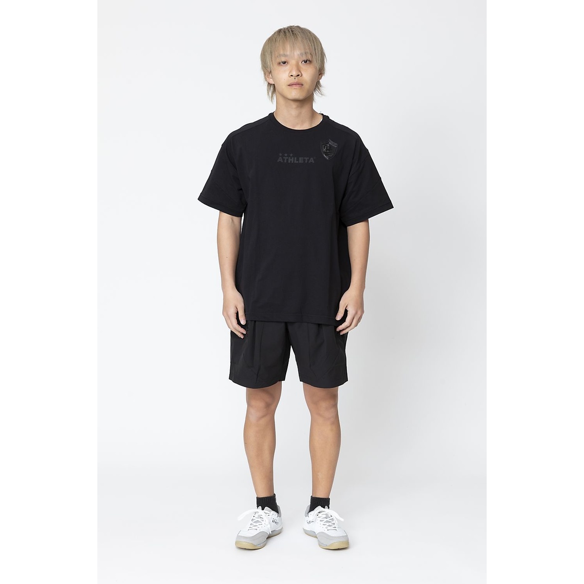 FCA ドライフェザーカラーブロックプラシャツBLK