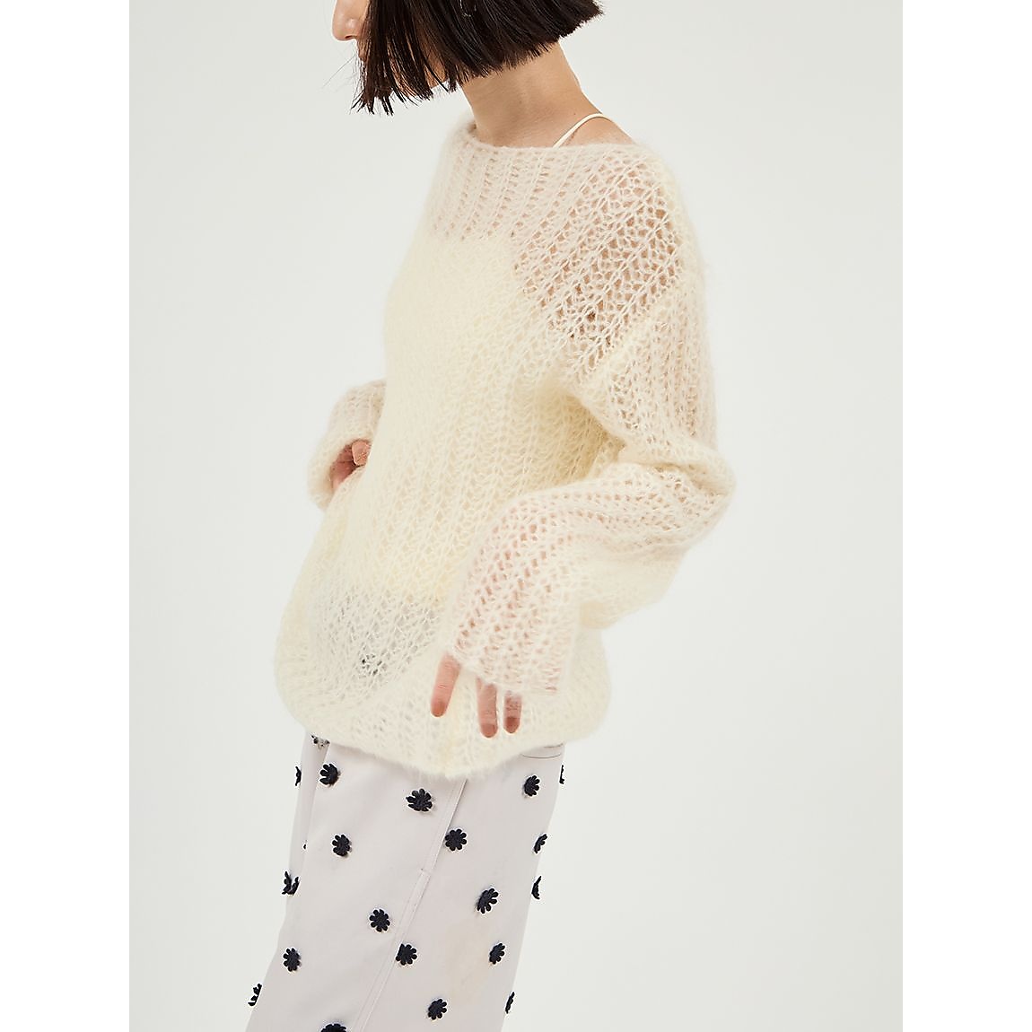 ルーズモヘアニットトップス