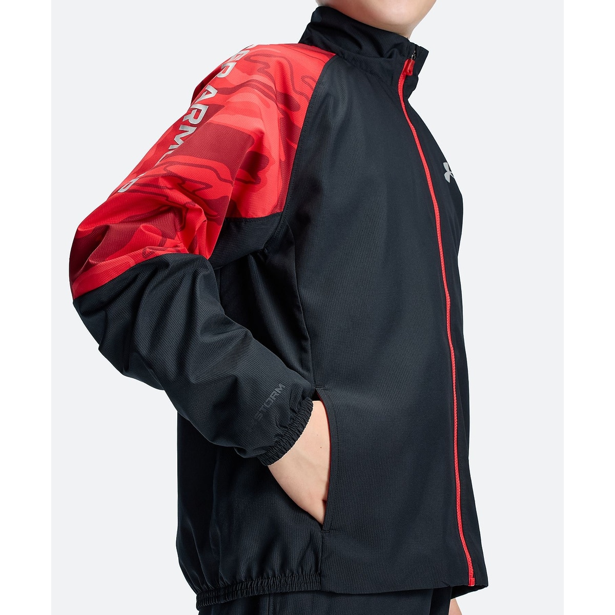 UA TRICOT PRINT WOVEN FULL-ZIP JACKET