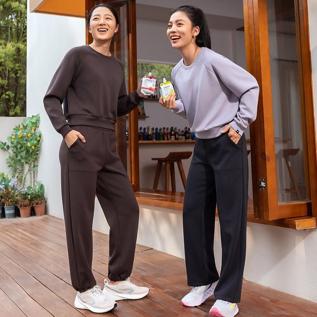 ヨガ レディース ストレッチパンツ BLK