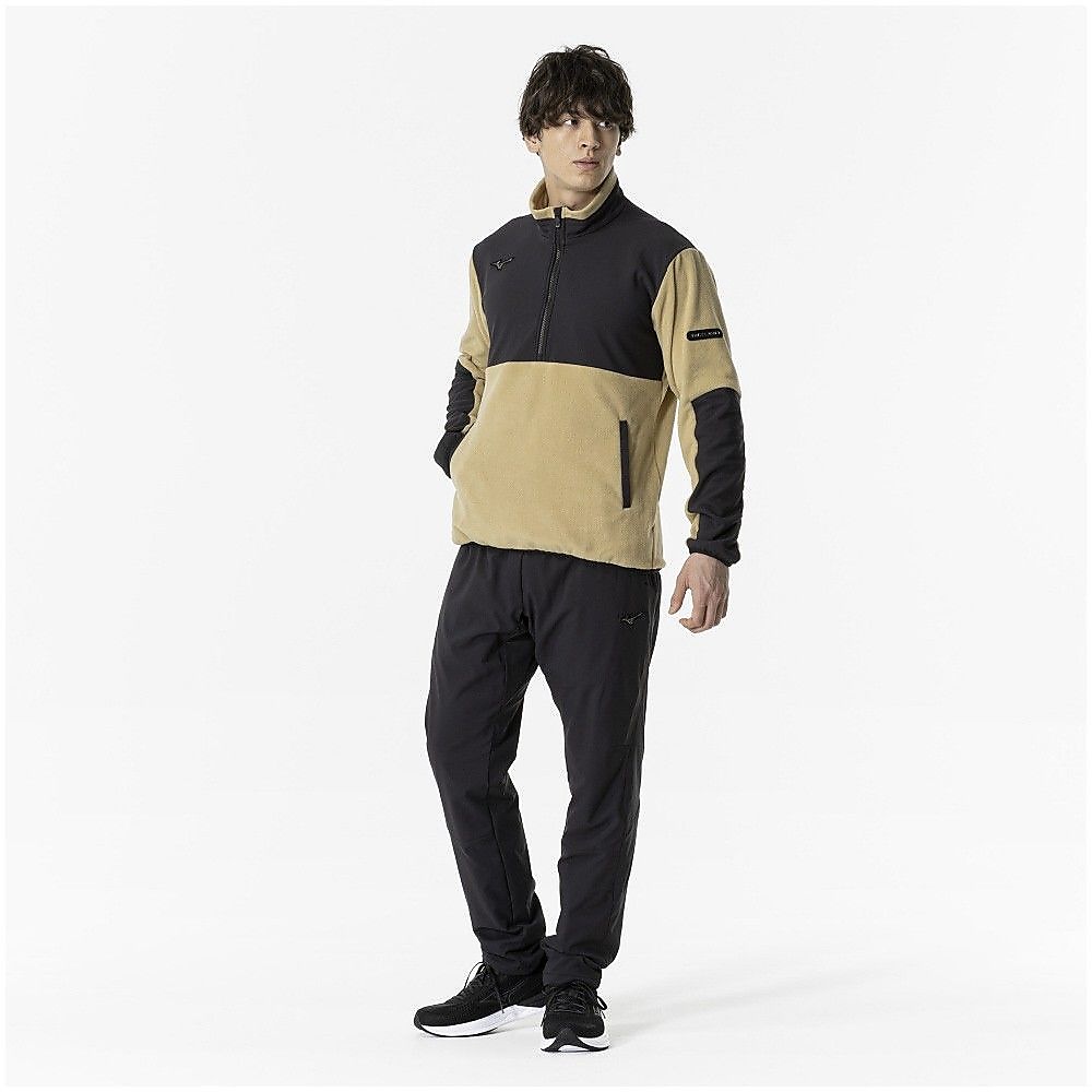 ハイブリッドフリースハーフジップ