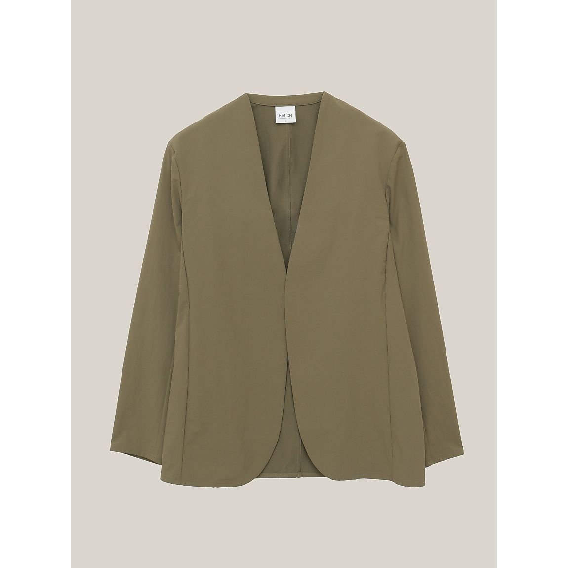 リサイクル裏ドビーナイロン カラーレスジャケット MENS