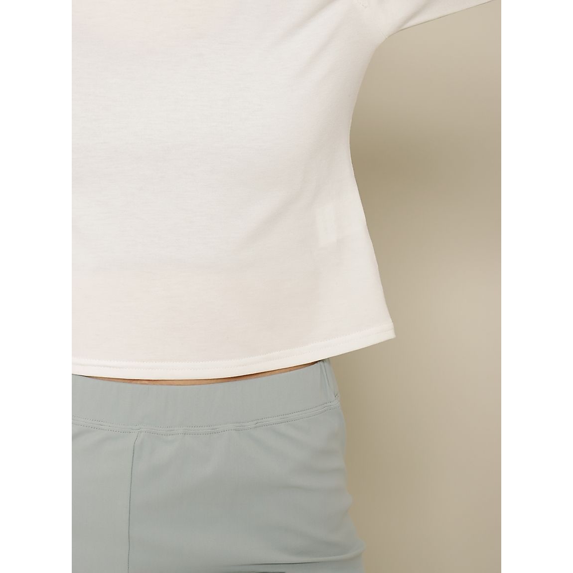 ミリオラメントベア天竺 スリットロングスリーブTシャツ LADIES