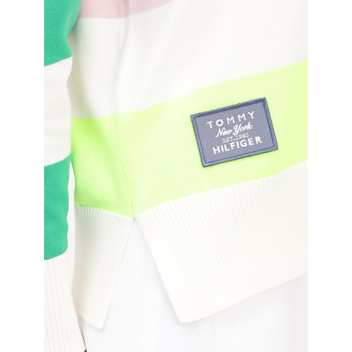 トミー ヒルフィガー ゴルフ レディース ラガーストライプクルーネックニット