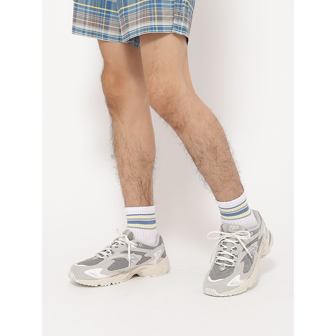 ２足組パイル編 マルチラインソックス：ショート