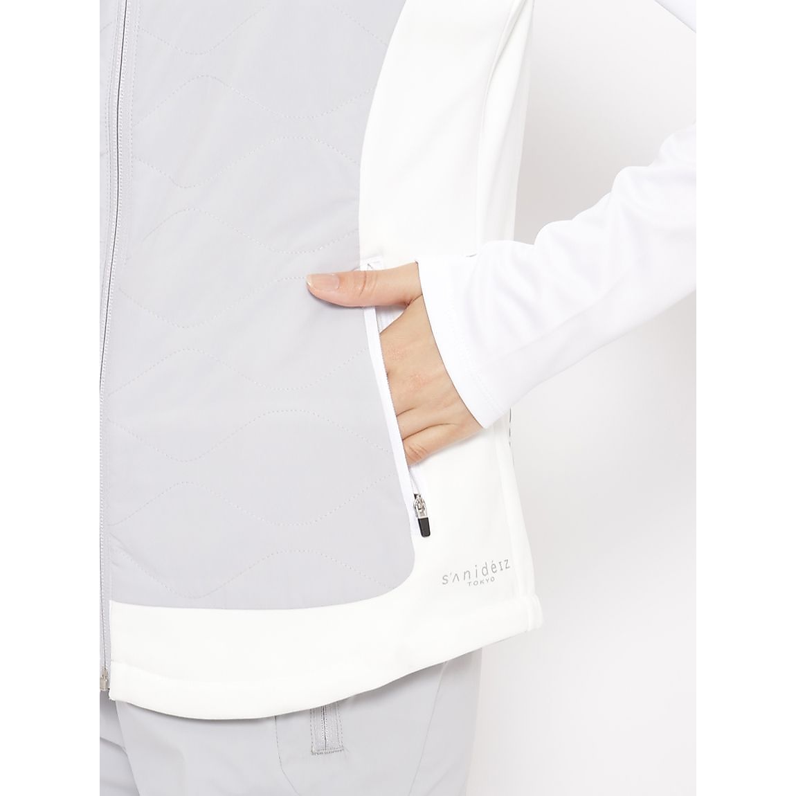 HYBRID 中綿/ジャージ スタンドカラーベスト LADIES