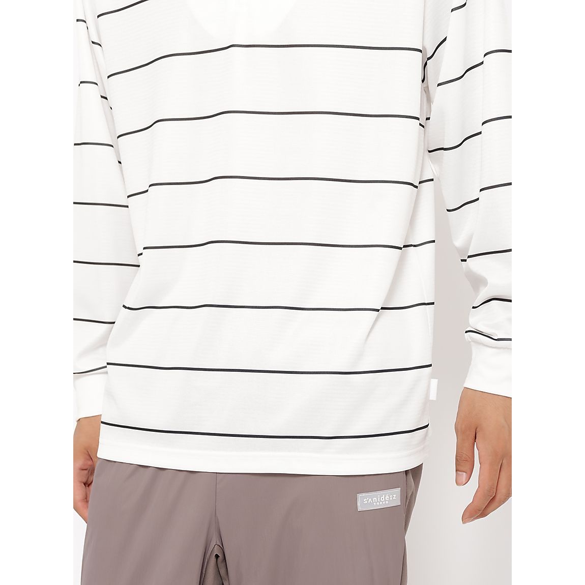 ハニカムドライスムース ハーフジップ長袖TシャツMENS