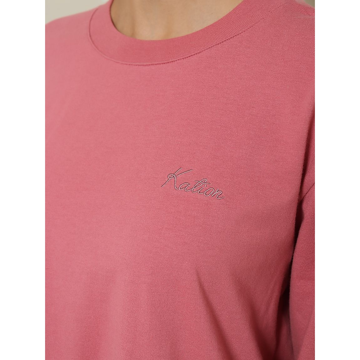 USAコットン オーバーサイズチュニック長袖Tシャツ