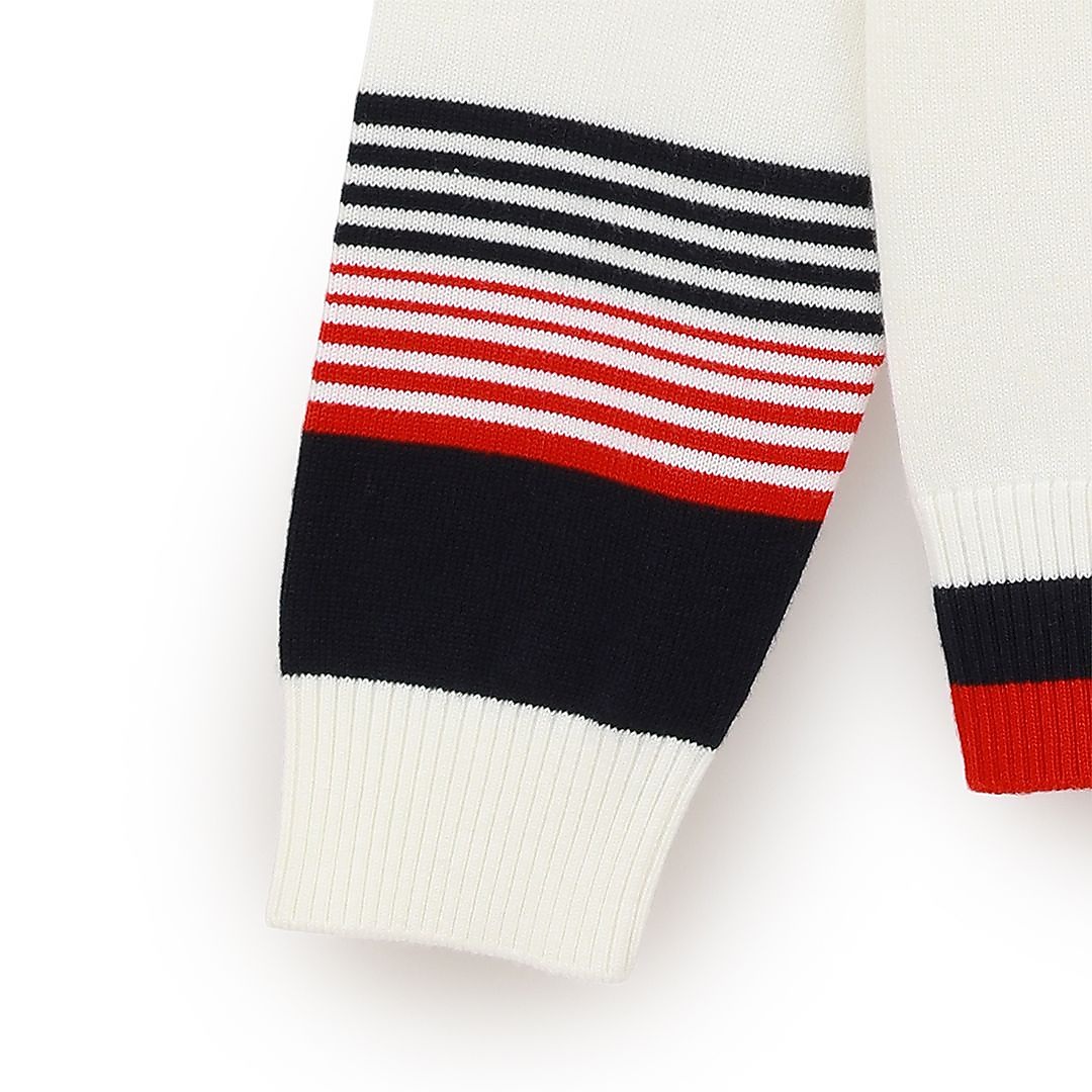 フラワージャカードクルーネックニット