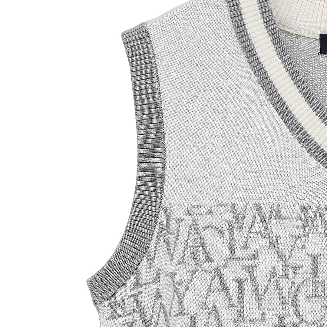 ロゴジャカードニットベスト