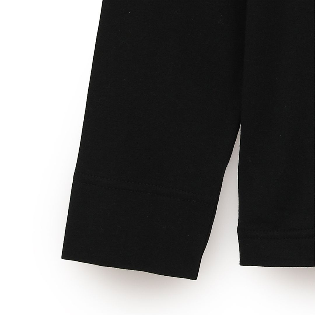 天竺長袖モックネックロゴプリントシャツ