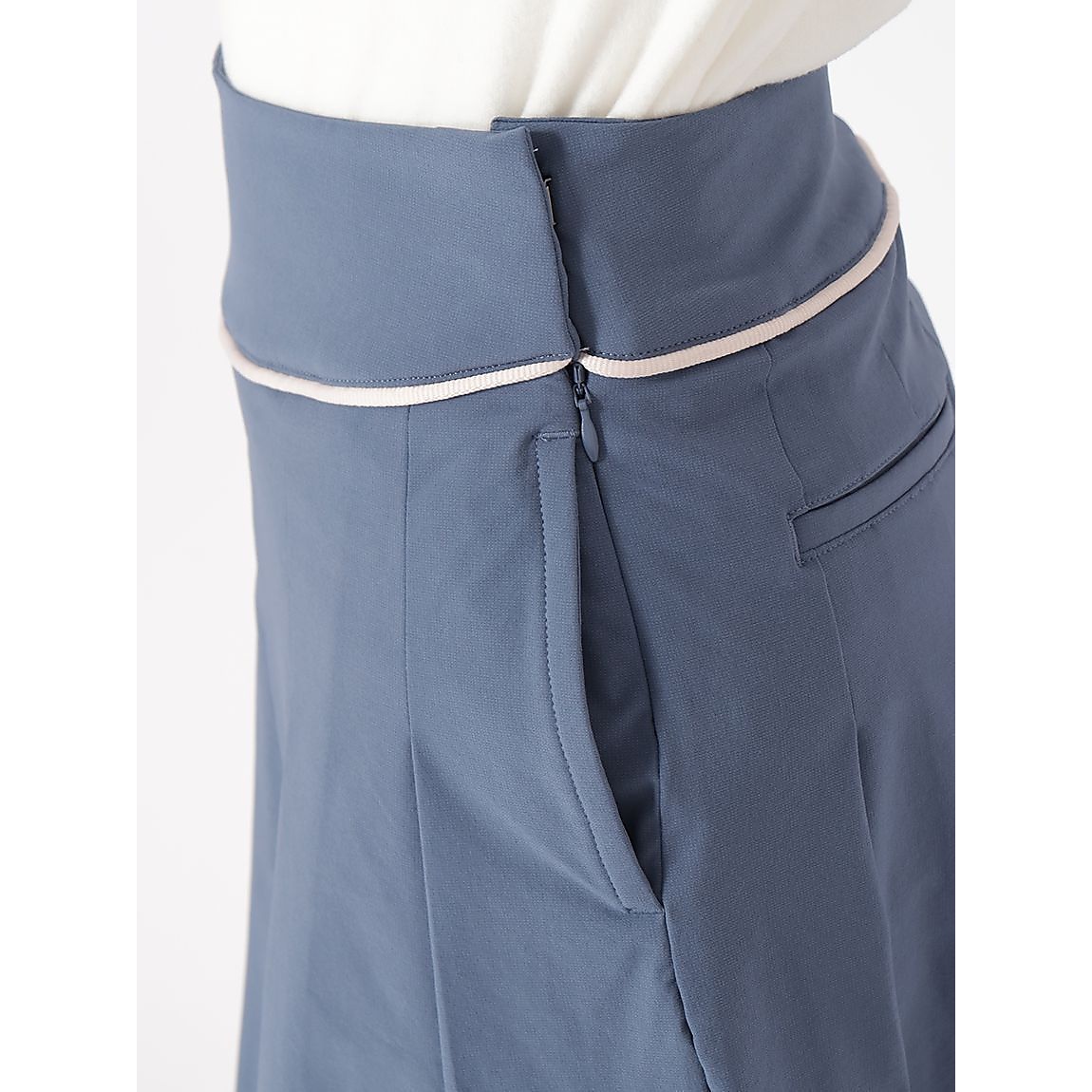 4wayストレッチ プリーツロングスカート