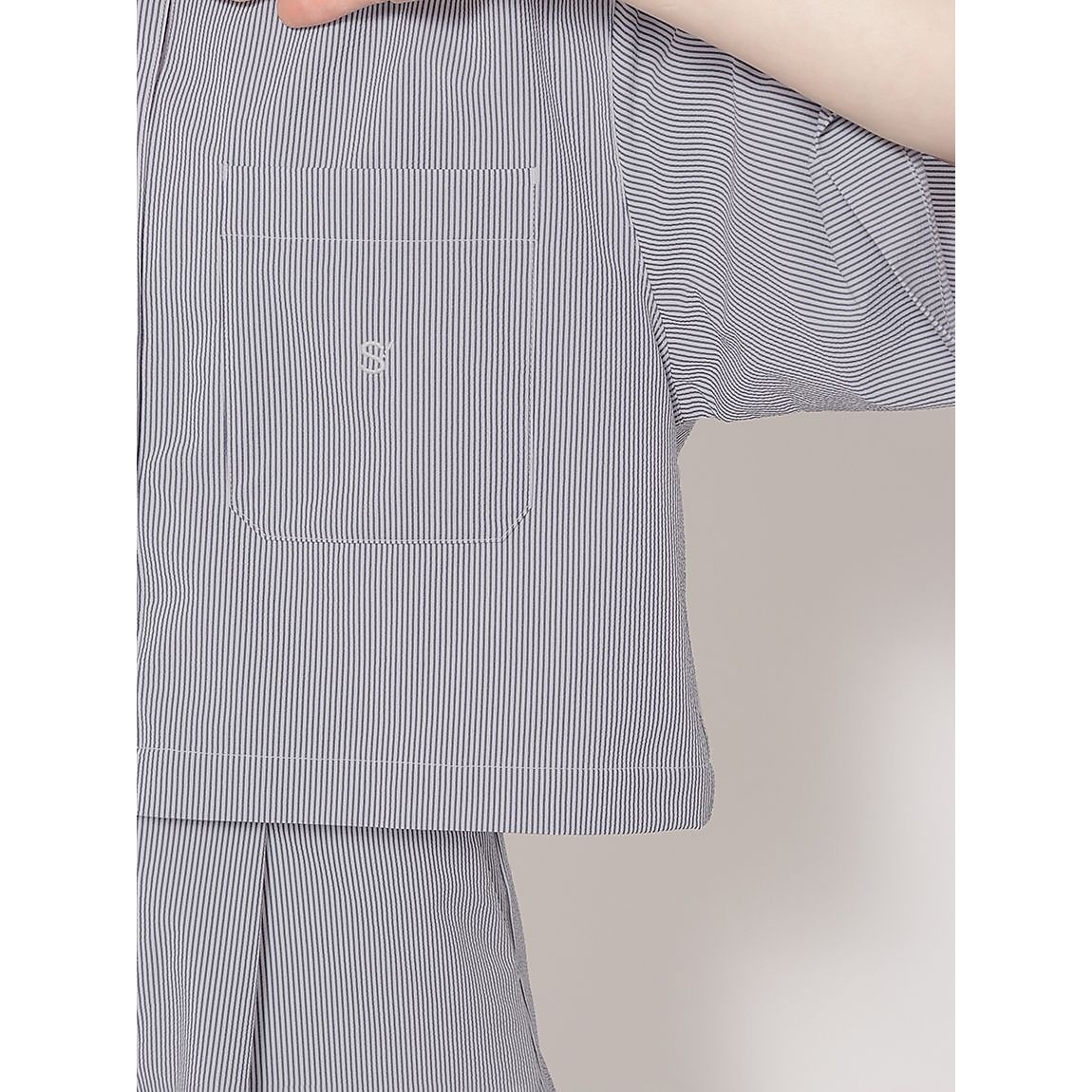 ミニサッカーストライプ クロップトシャツ LADIES